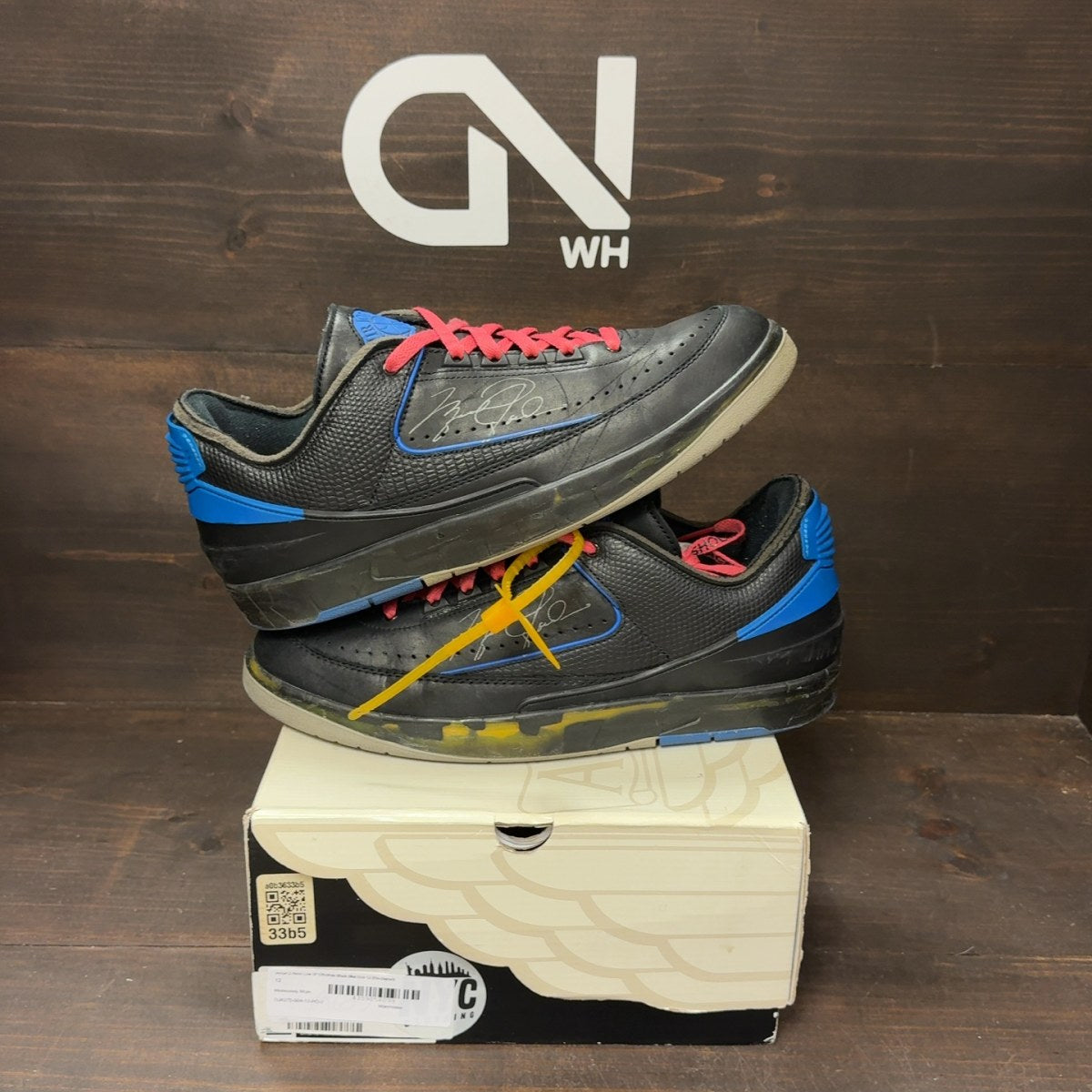 Jordan 2 Retro Low SP Off-White Black Blue Size 12 (Pre-Owned) - Image 1