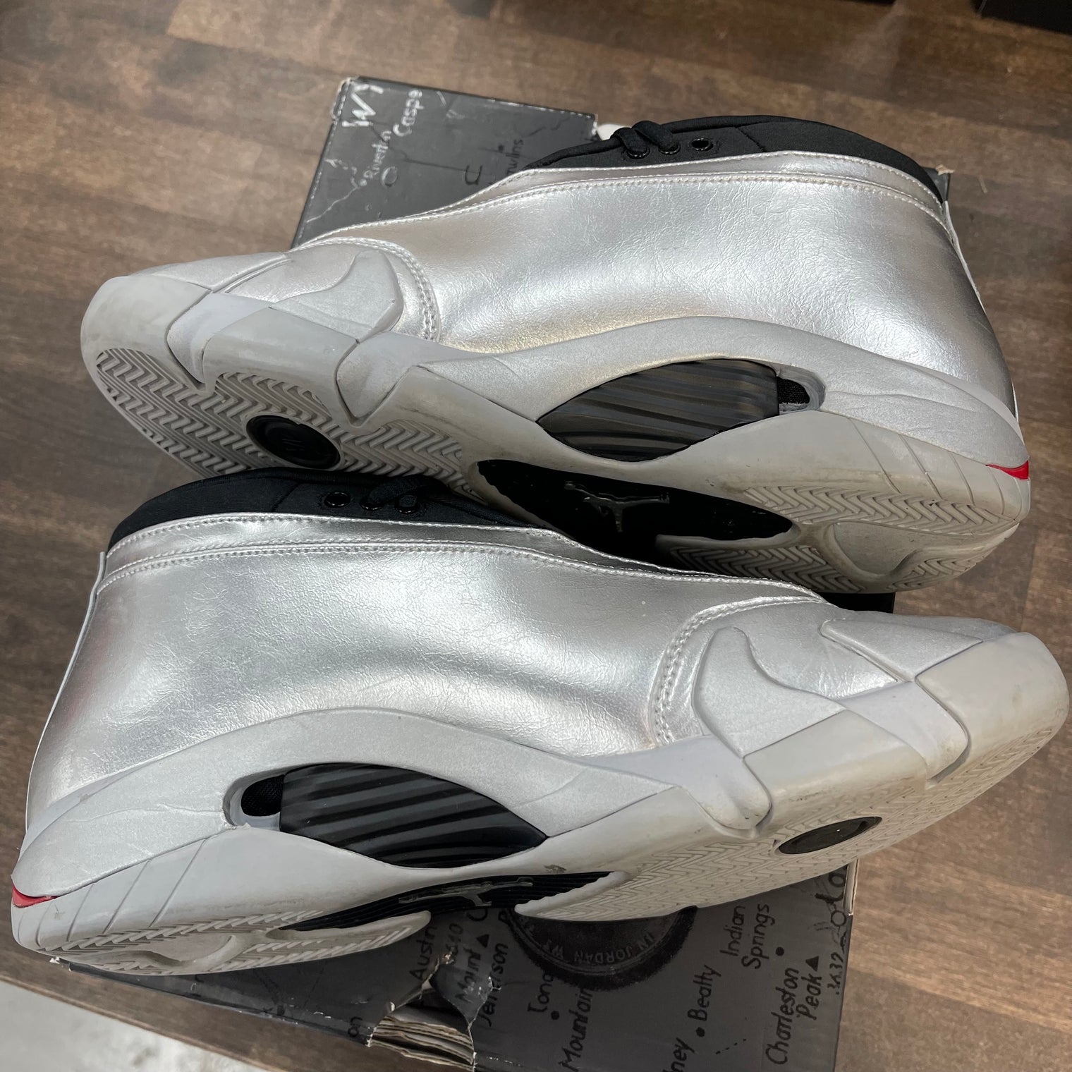 Metallic Silver Jordan 14 (W) (USED)