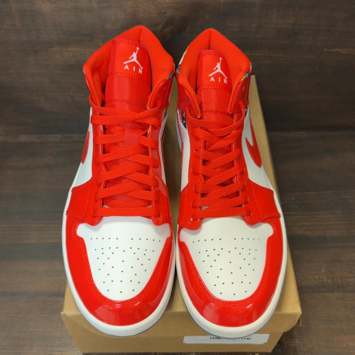 Jordan 1 Mid Barcelona Sweater Red Patent Size 12 (Pre-Owned) - Image 3