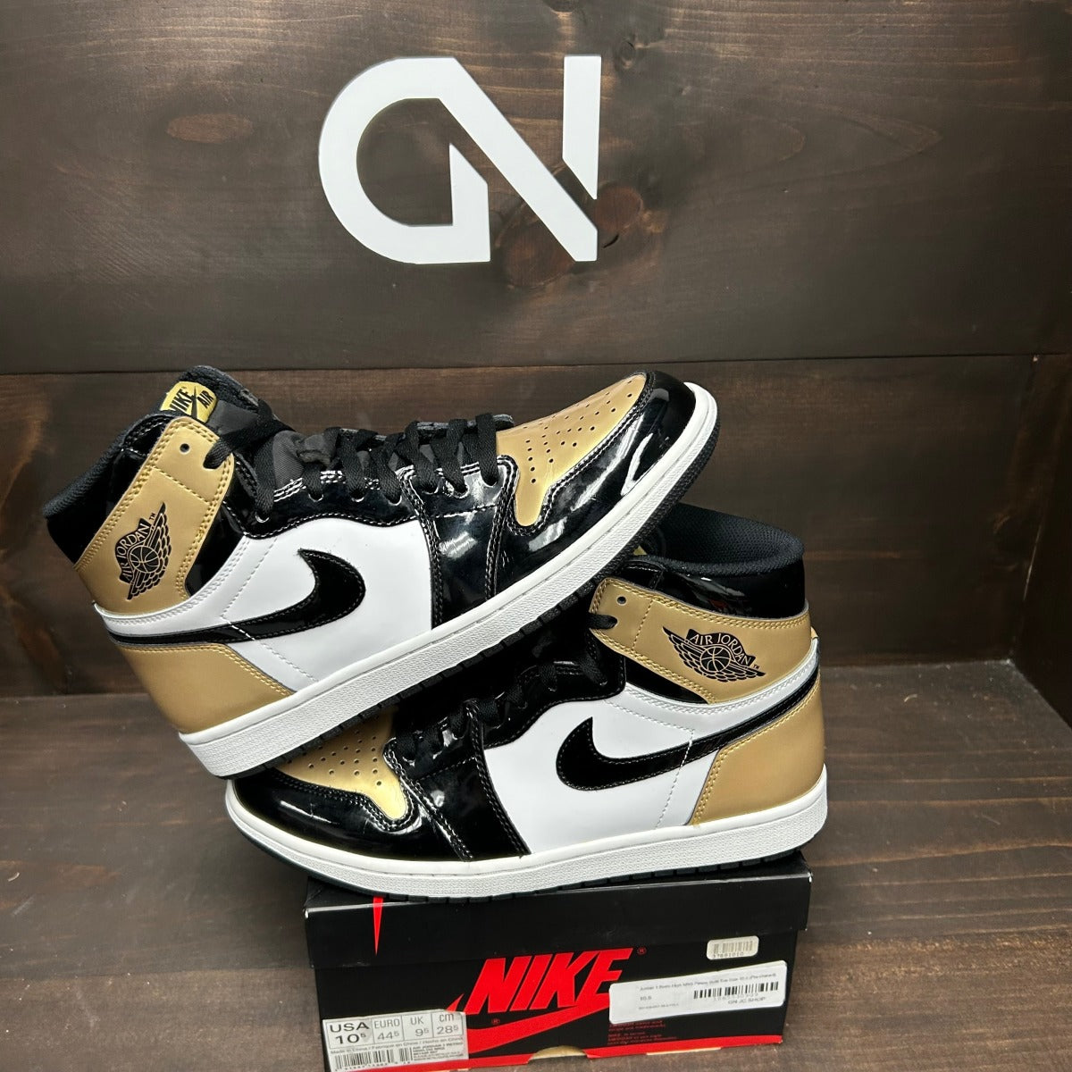 Jordan 1 Retro High NRG Patent Gold Toe - Image 1