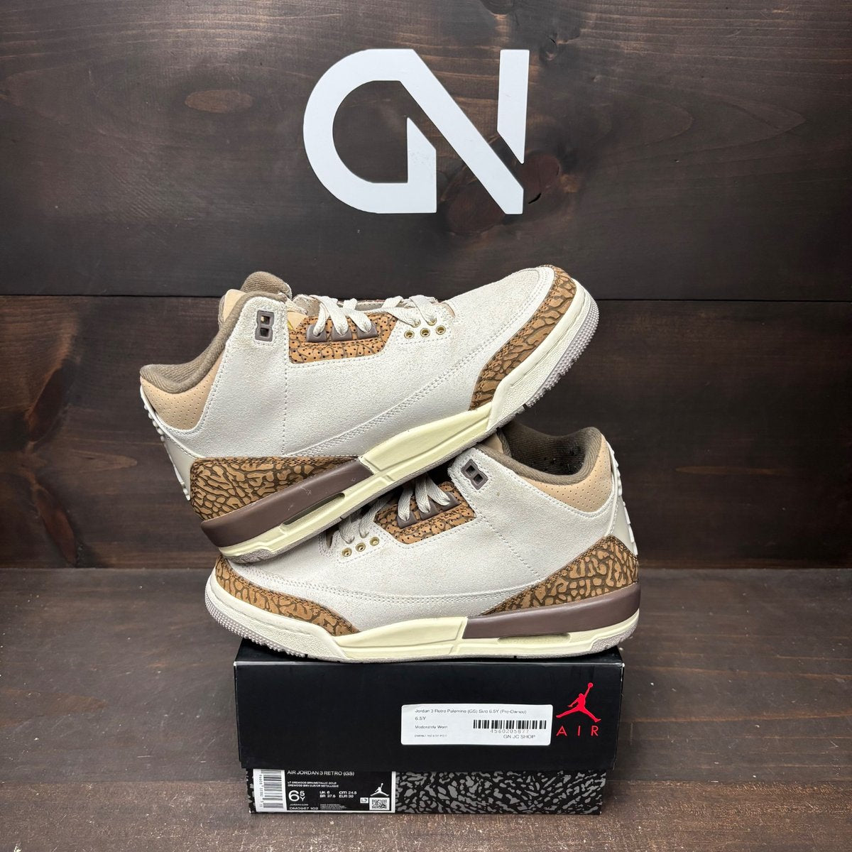 Jordan 3 Retro Palomino (GS) Size 6.5Y (Pre-Owned) - front