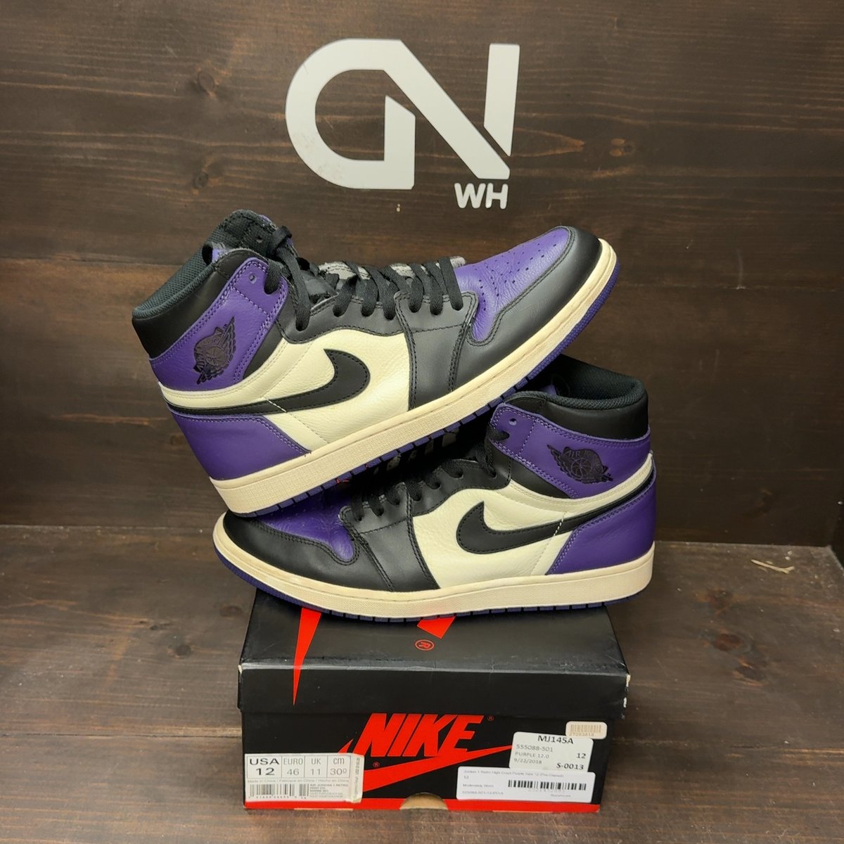 Jordan 1 Retro High Court Purple Size 12 (Pre-Owned) - front