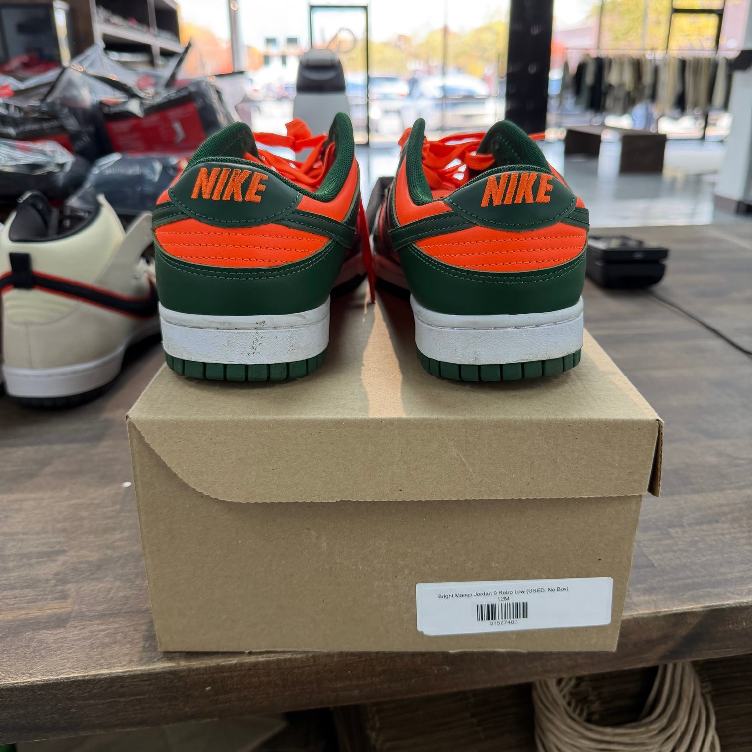 Nike Dunk Low Retro Miami Hurricanes (USED, No Box)