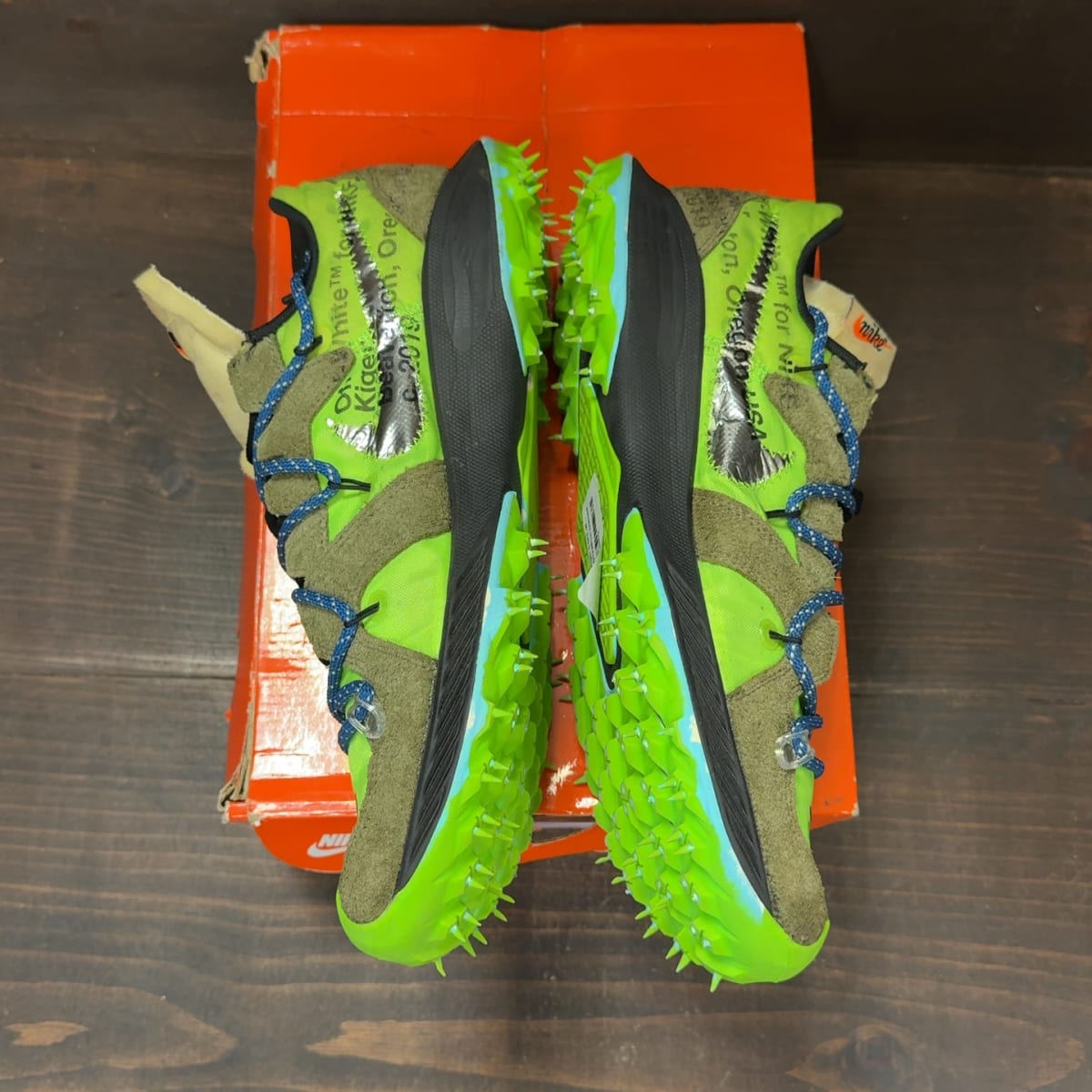 Nike Zoom Terra Kiger 5 OFF-WHITE Electric Green (Women's) Size 12W (Pre-Owned) - aux