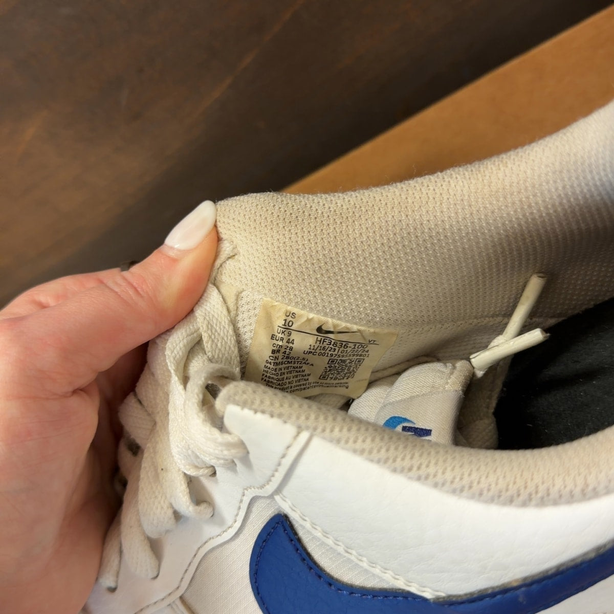 Nike Air Force 1 Low White Light Photo Blue Deep Royal Blue Size 10 (Pre-Owned) - Image 8
