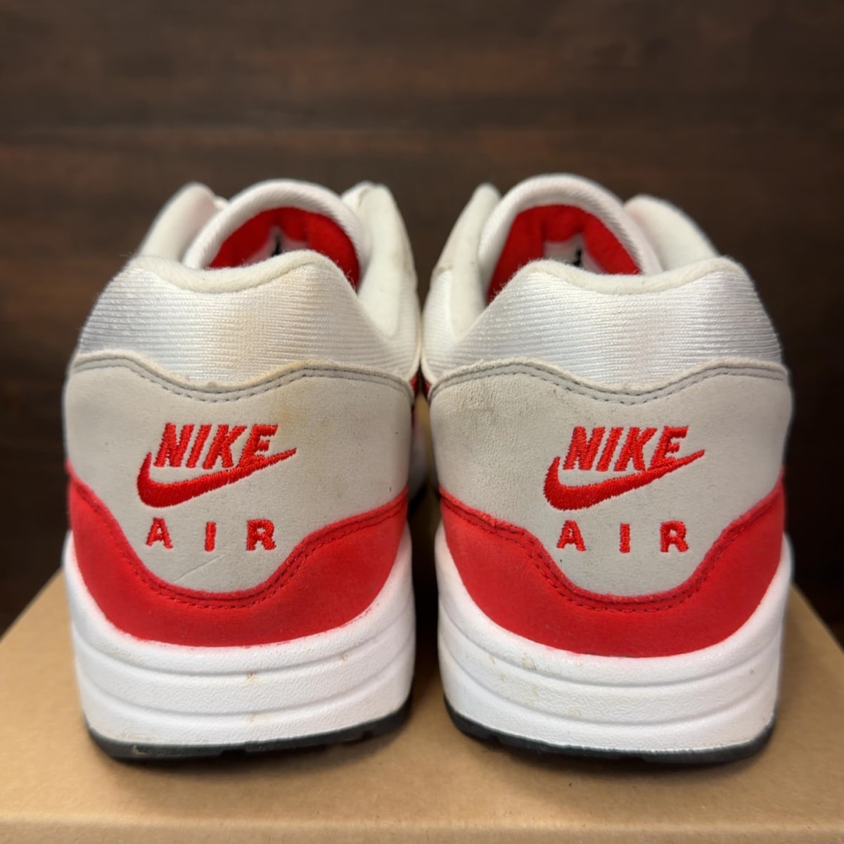 Nike Air Max 1 Anniversary Red (2017/2018 Restock Pair) Size 9.5 (Pre-Owned) - Image 4
