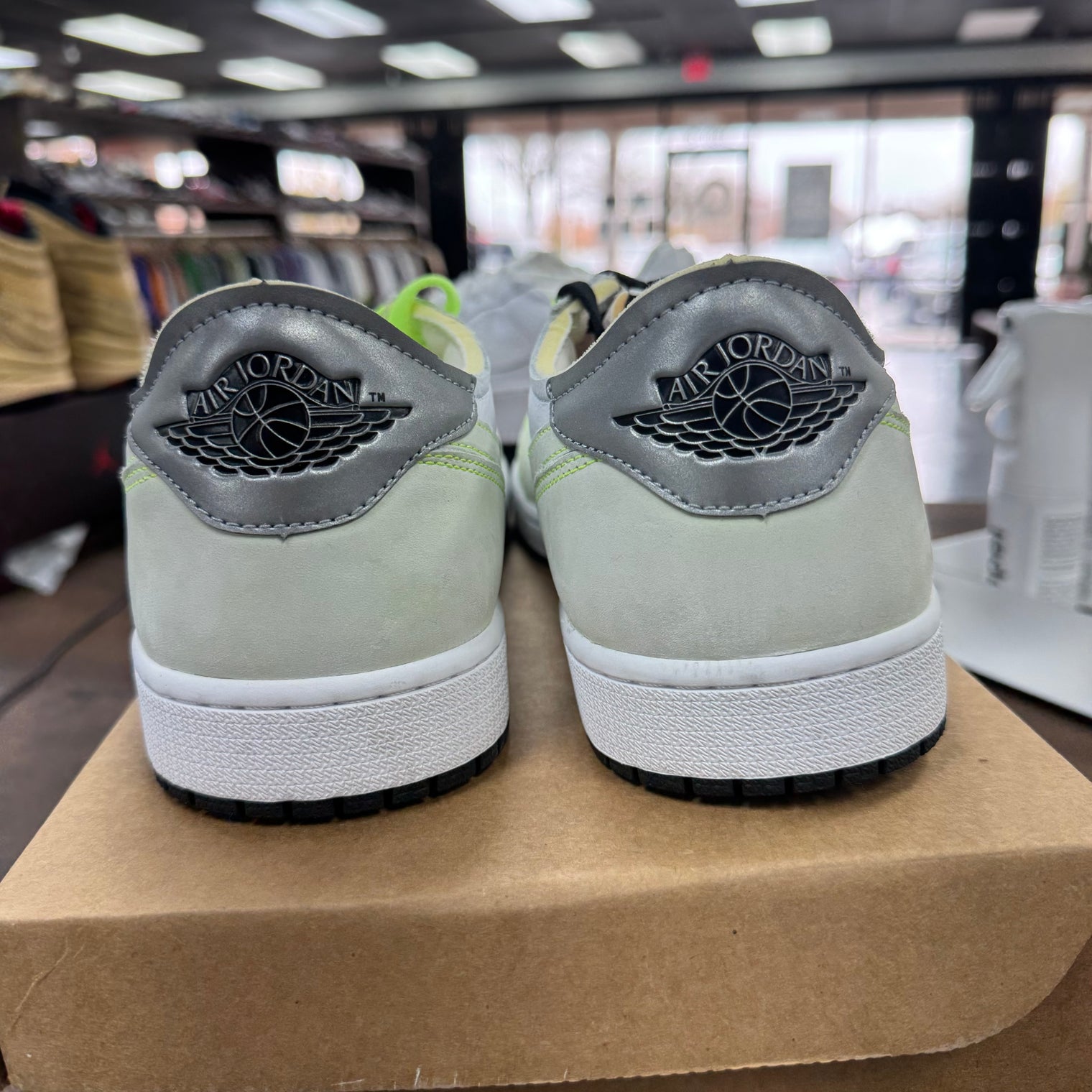 White Ghost Green Black Jordan 1 Retro Low (USED, No Box)