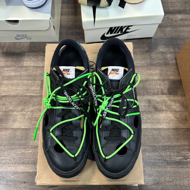 Off-White Black Electro Green Nike Blazer Low (USED)