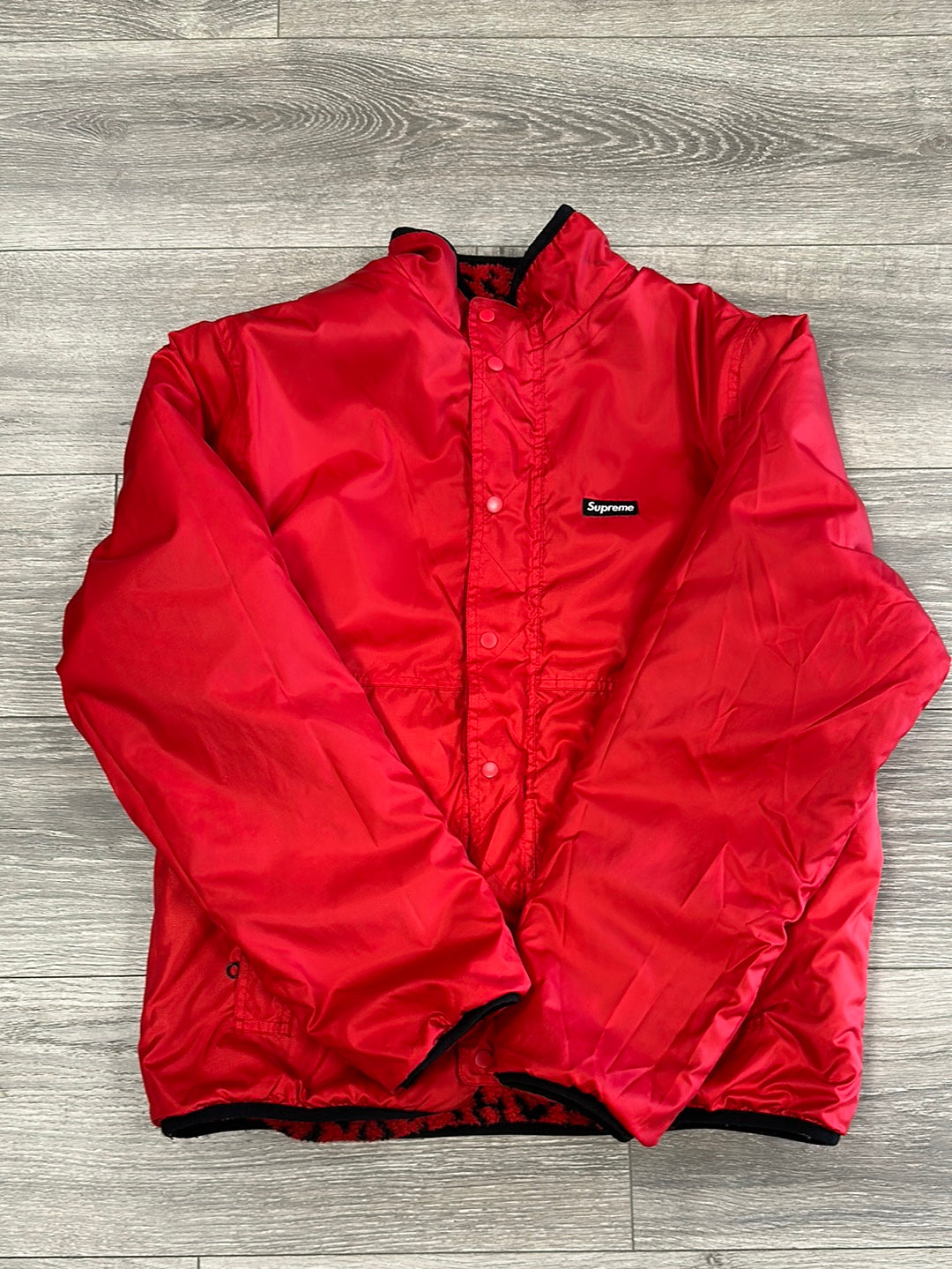 Supreme Leopard Reversible Fleece Jacket Red (Used)