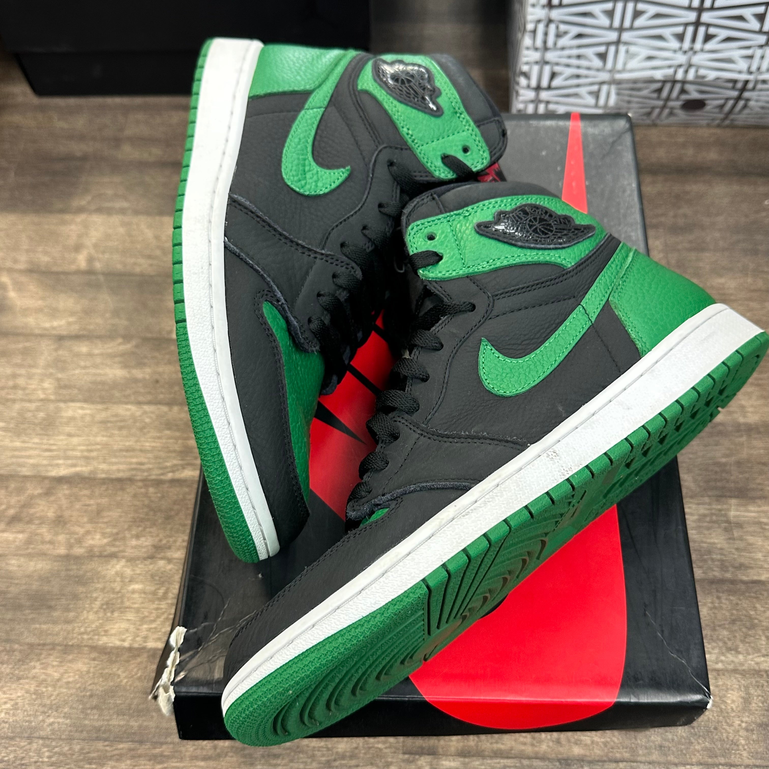 Jordan Pine Green Black Jordan 1 High (USED) Size 10 (Pre-Owned) - Image 1