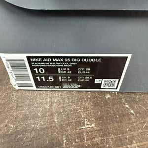 Nike Air Max 95 OG Big Bubble Neon (2025/2026) Size 10 (Pre-Owned) - aux