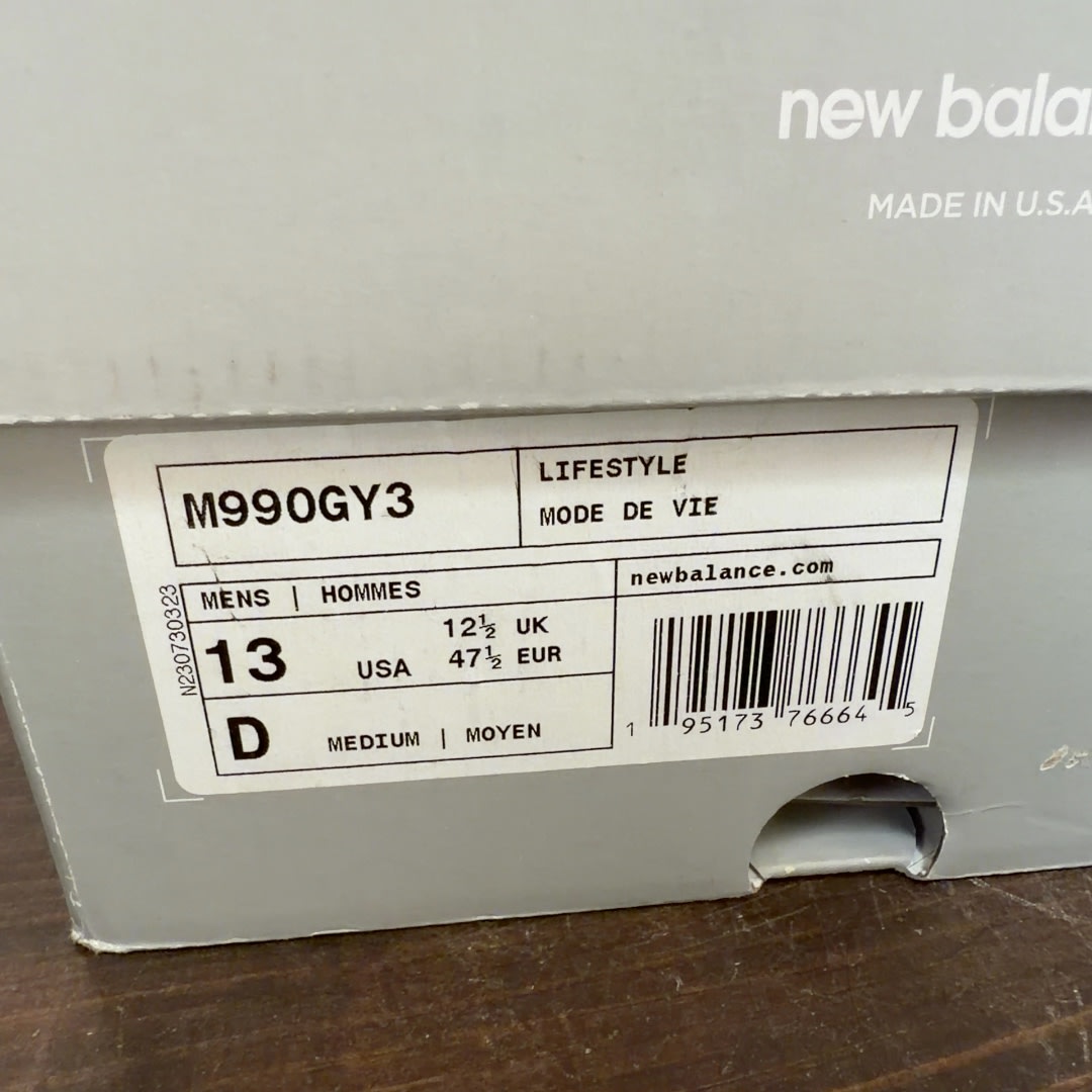 New Balance 990v3 MiUSA Grey Size 13 (Pre-Owned)