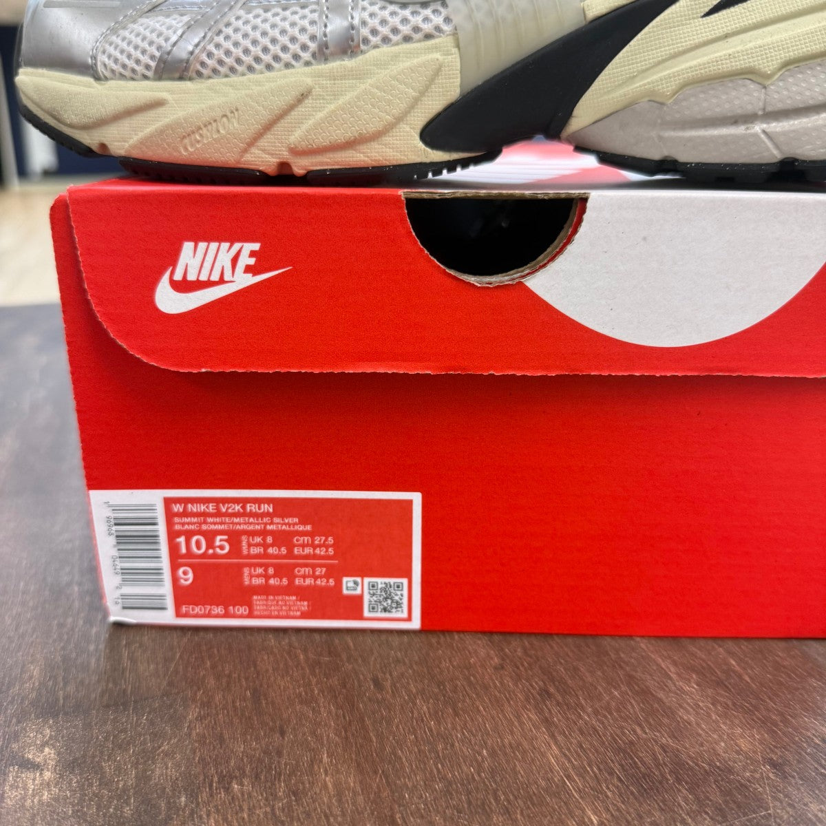 Nike V2K Run Summit White Metallic Silver (Women's) - Image 6