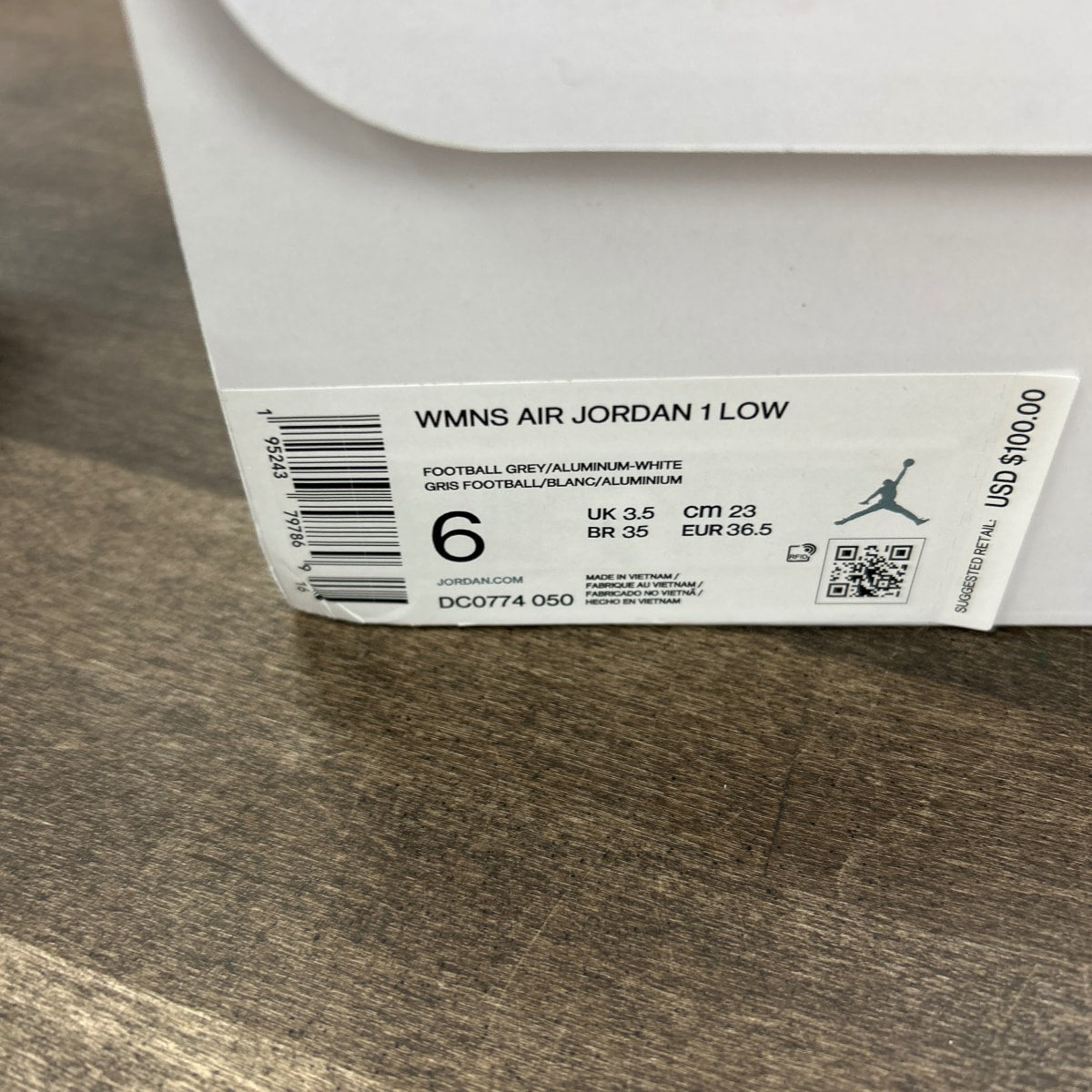 Jordan 1 Low Football Grey Aluminum (Women's) - Image 6