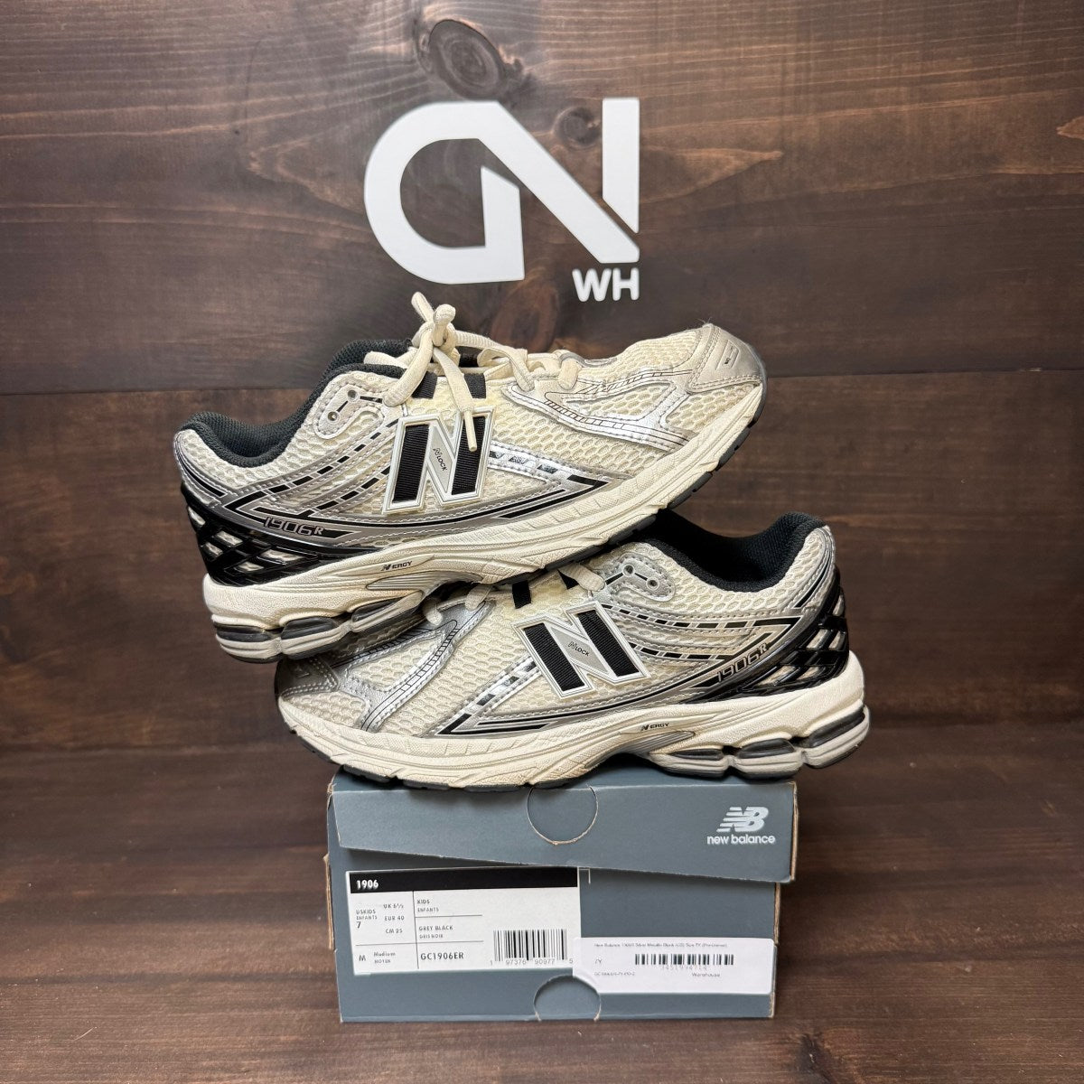 New Balance 1906R Silver Metallic Black (GS) - Image 1
