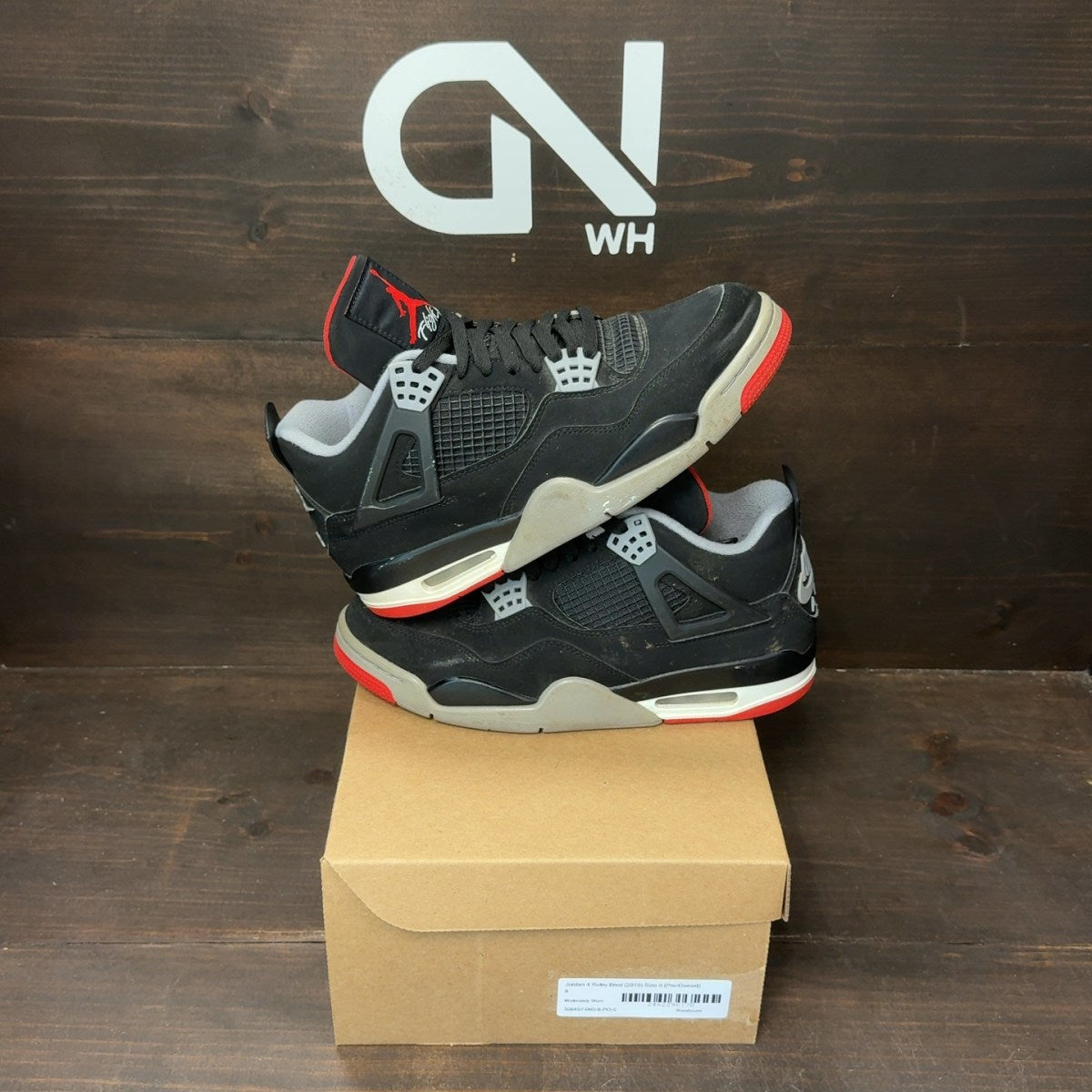 Jordan 4 Retro Bred (2019) Size 8 (Pre-Owned) - Image 1