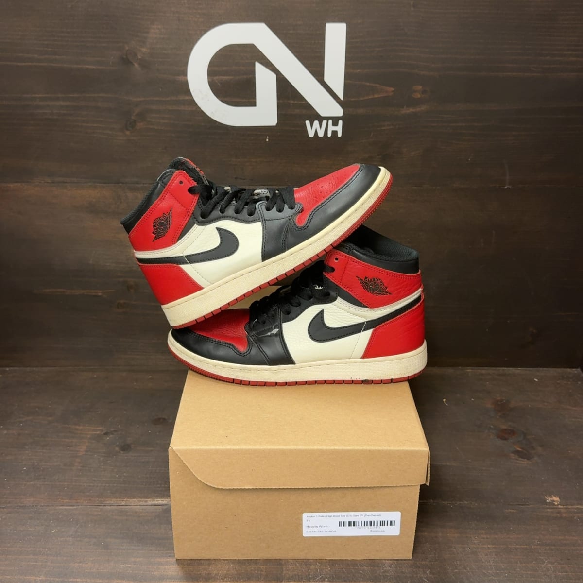 Jordan 1 Retro High Bred Toe (GS) Size 7Y (Pre-Owned) - front