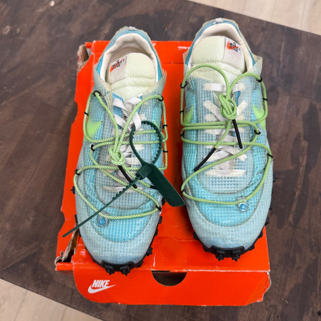 Nike Waffle Racer Off-White Vivid Sky (Women's) - Image 2