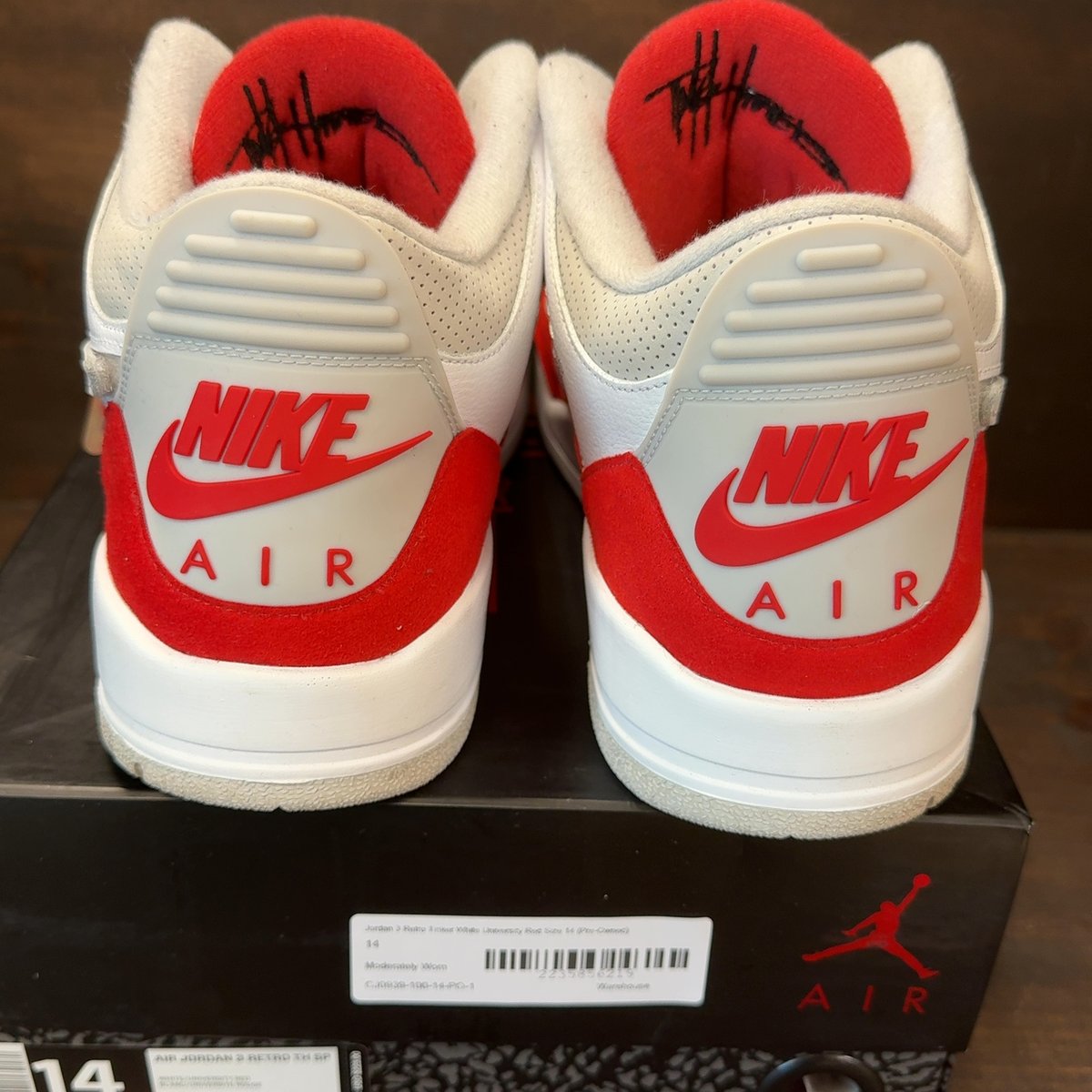 Jordan 3 Retro Tinker White University Red Size 14 (Pre-Owned) - aux