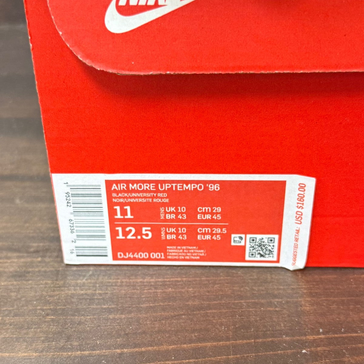 Nike Air More Uptempo 96 Alternates Split Black Varsity Red - Image 6