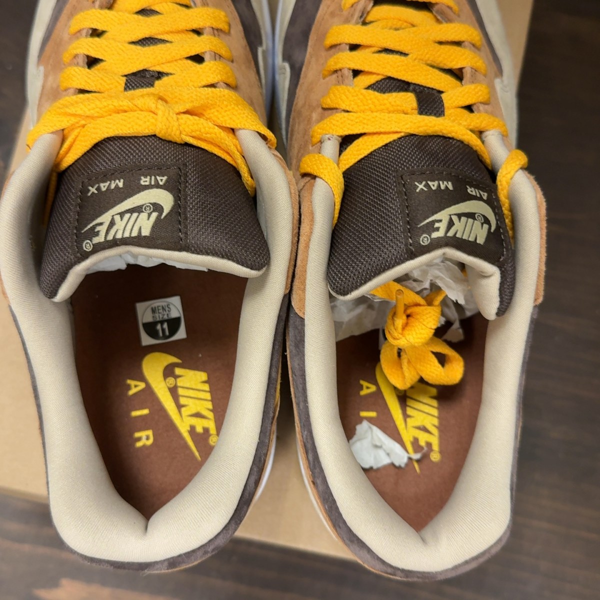 Nike Air Max 1 PRM Duck Pecan Yellow Ochre Size 11 (Pre-Owned) - Image 5