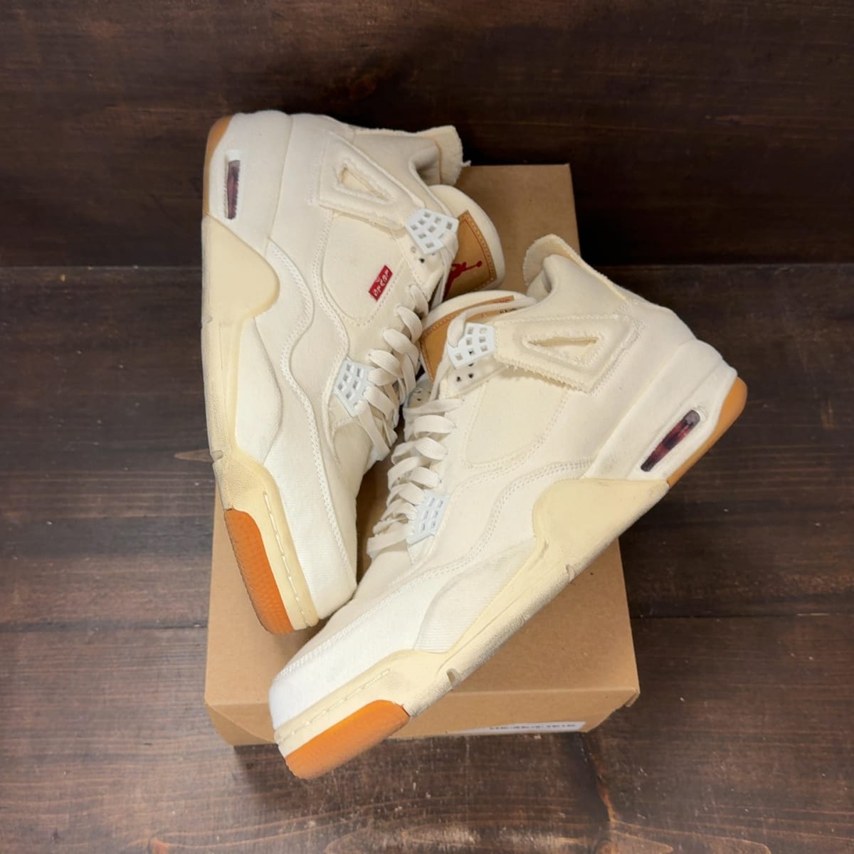 Jordan 4 Retro Levi's Denim (Tag with Levi's Logo) Size 12 (Pre-Owned) - back