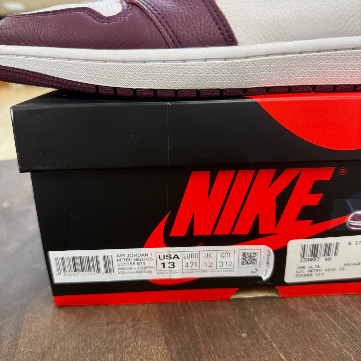 Jordan 1 Retro High OG Bordeaux - Image 6