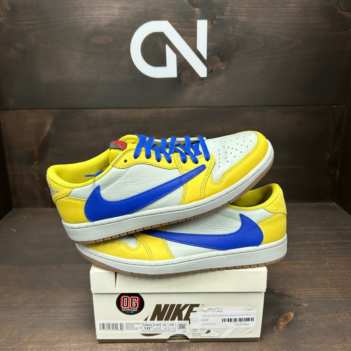 Jordan 1 Retro Low OG SP Travis Scott Canary (Women's) - Image 1