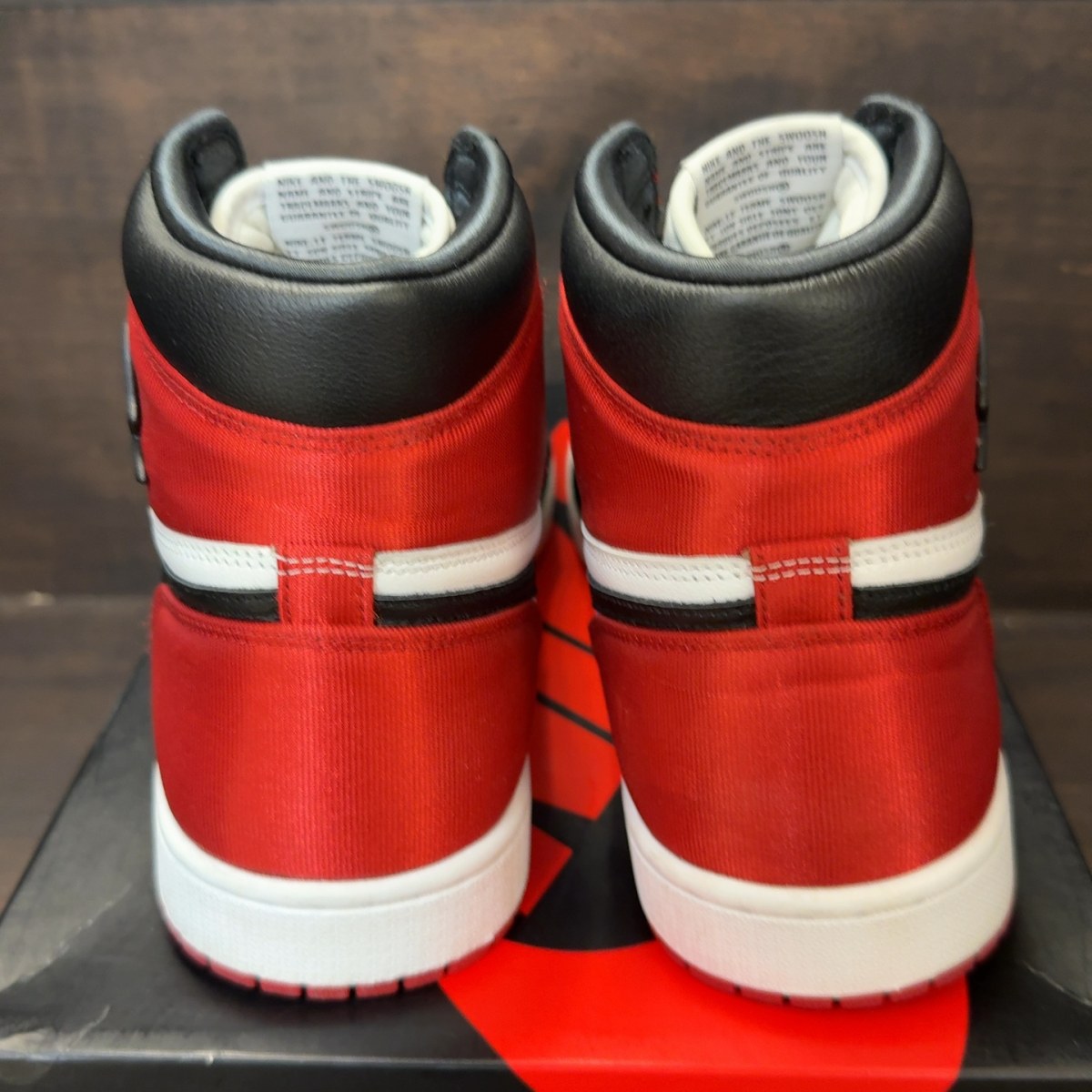 Jordan 1 Retro High Satin Black Toe (Women's) Size 12W (Pre-Owned) - Image 4