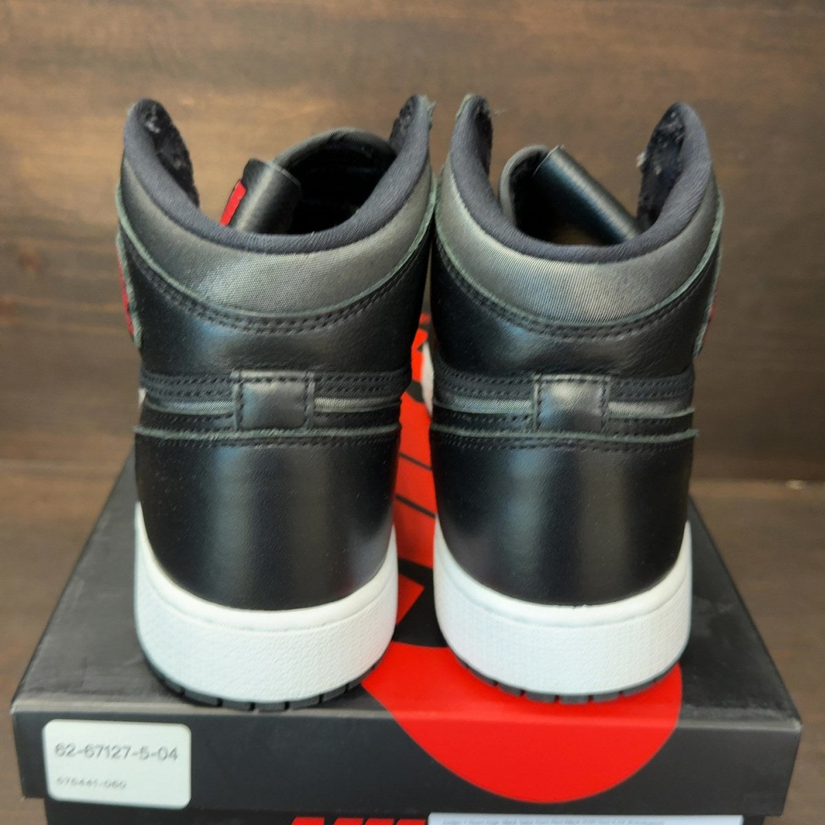 Jordan 1 Retro High Black Satin Gym Red Black (GS) - Image 5