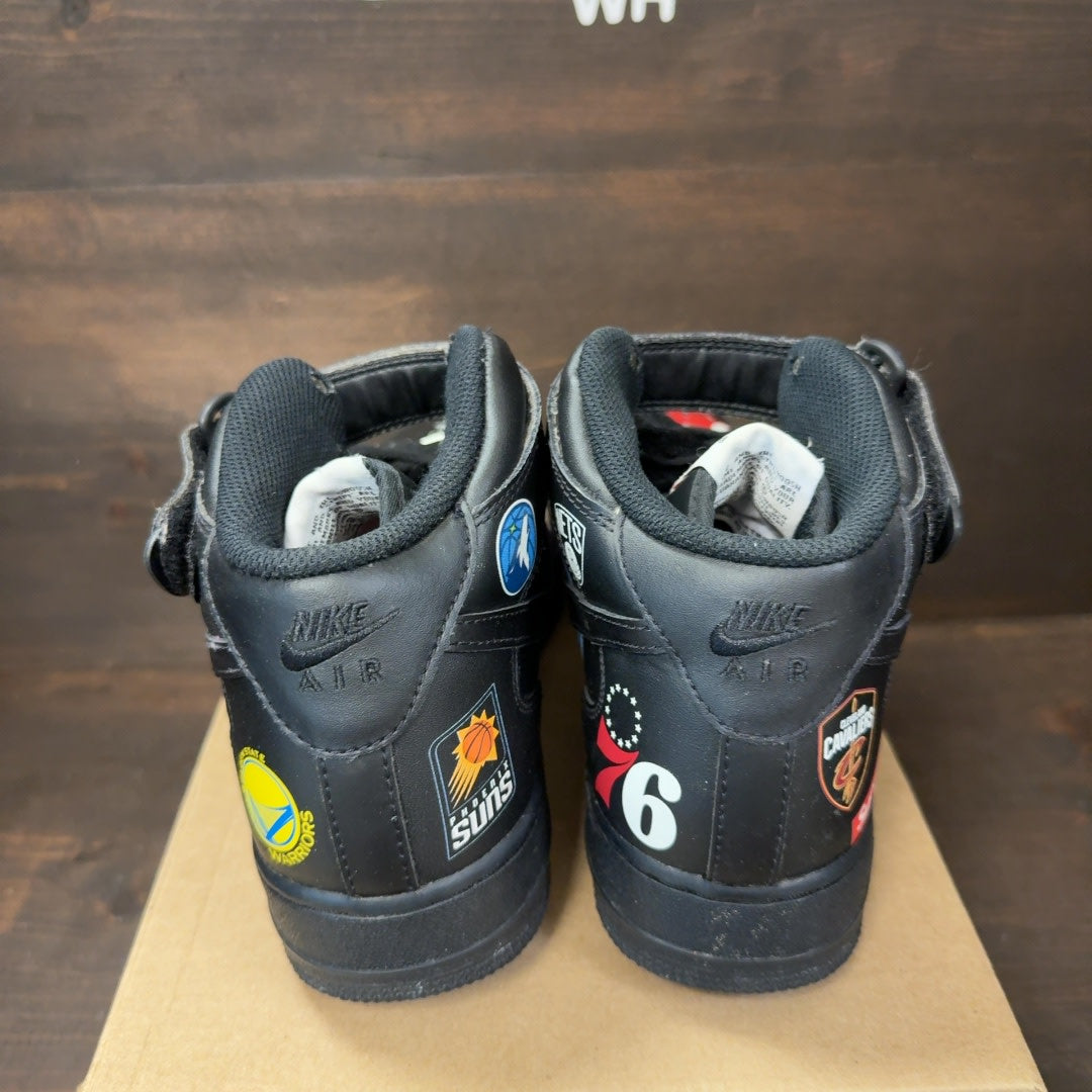 Nike Air Force 1 Mid Supreme NBA Black Size 8 (Pre-Owned) - Image 4