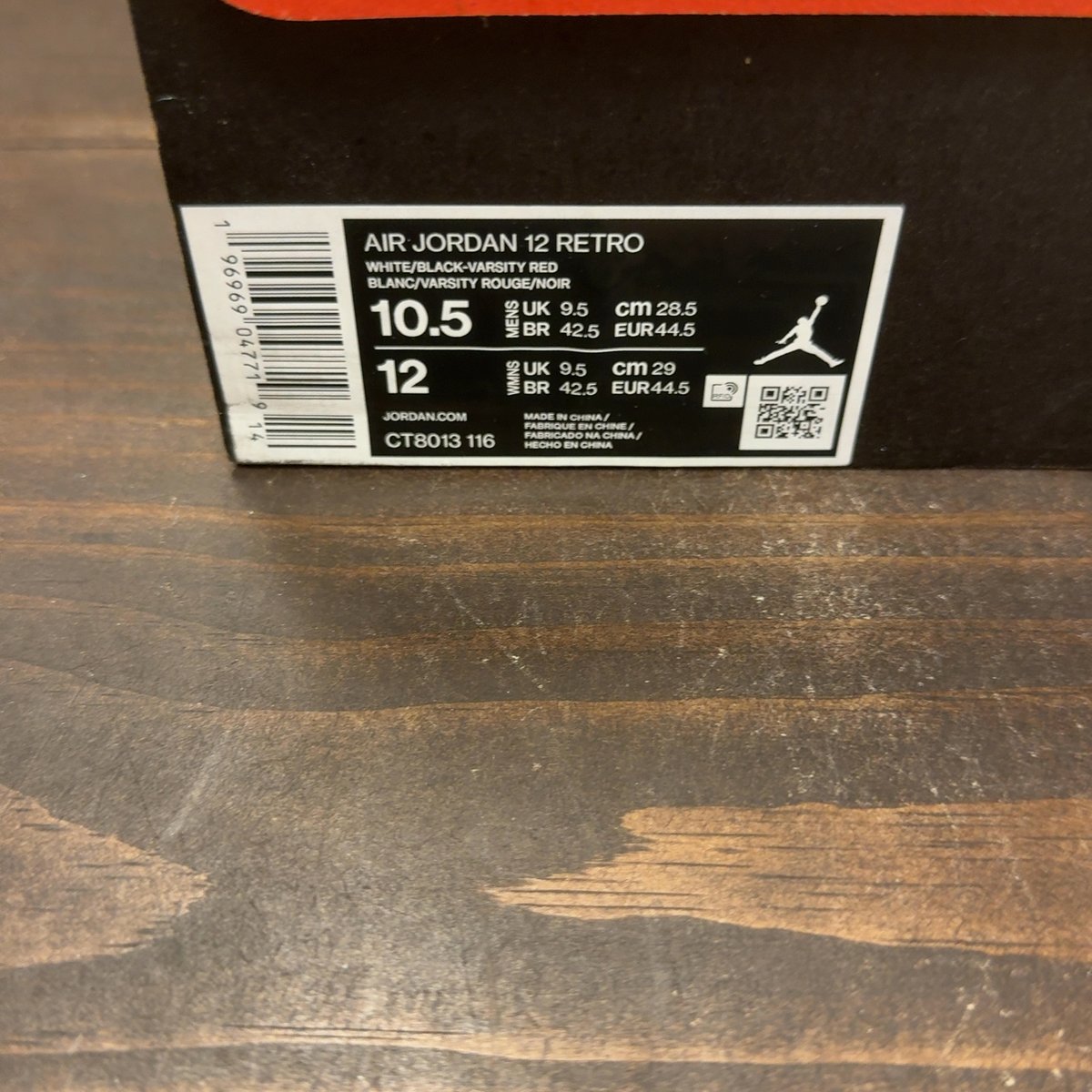 Jordan 12 Retro Cherry (2023) Size 10.5 (Pre-Owned) - aux