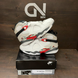Jordan 8 Retro White True Red (2025) Size 9 (Pre-Owned) - front