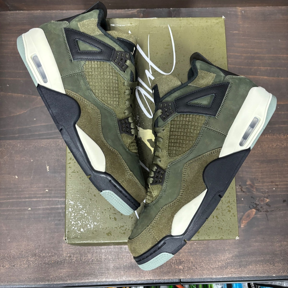 Jordan 4 Retro SE Craft Medium Olive Size 11.5 (Pre-Owned) - back