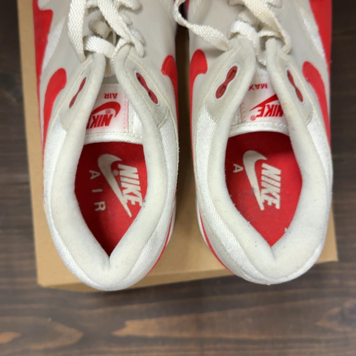 Nike Air Max 1 Anniversary Red (2017/2018 Restock Pair) Size 9.5 (Pre-Owned) - Image 6
