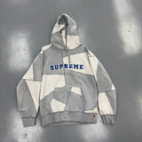 Supreme Patchwork Hooded Sweatshirt Heather Grey Size XL (Pre-Owned) - front