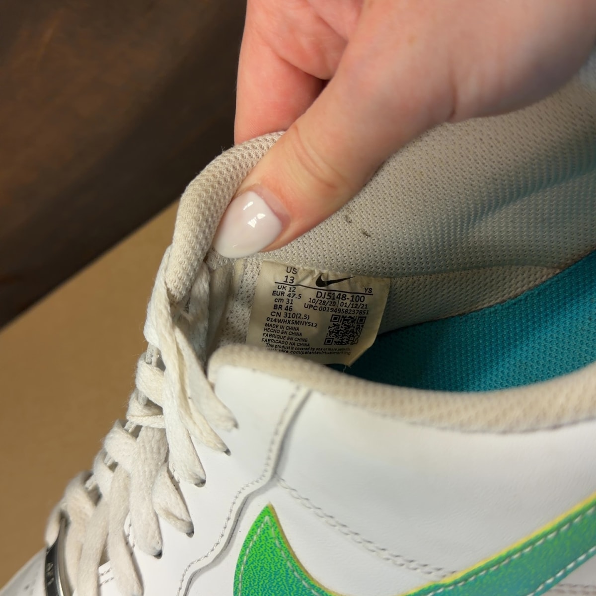 Nike Air Force 1 Low '07 LV8 White Aquamarine Size 13 (Pre-Owned) - Image 8