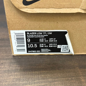 Nike Blazer Low Off-White Black Electro Green - Image 7