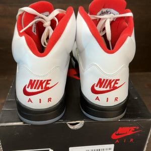 Jordan 5 Retro Fire Red Silver Tongue (2020) Size 14 (Pre-Owned) - aux