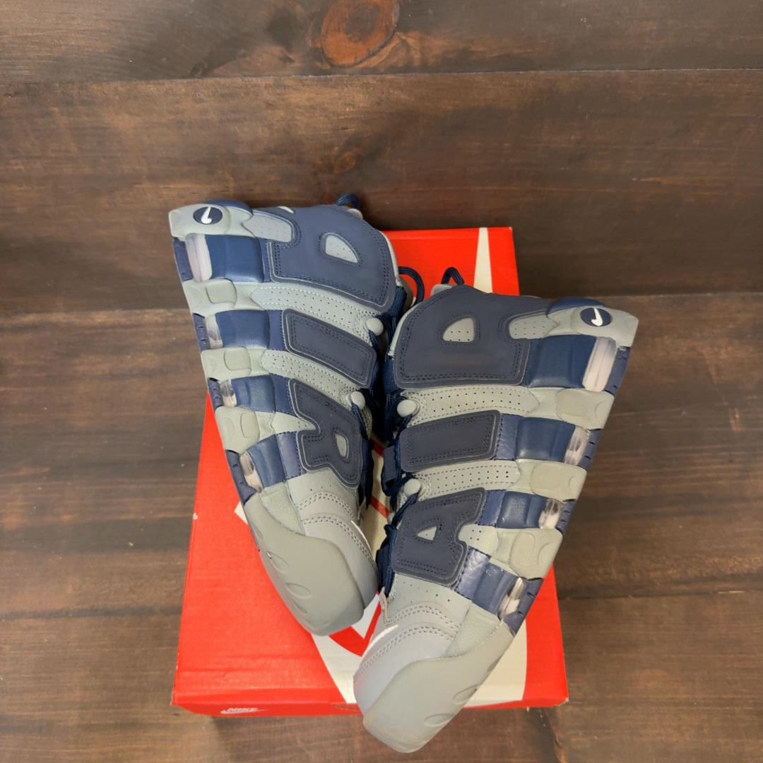 Nike Air More Uptempo Cool Grey Midnight Navy - Image 2