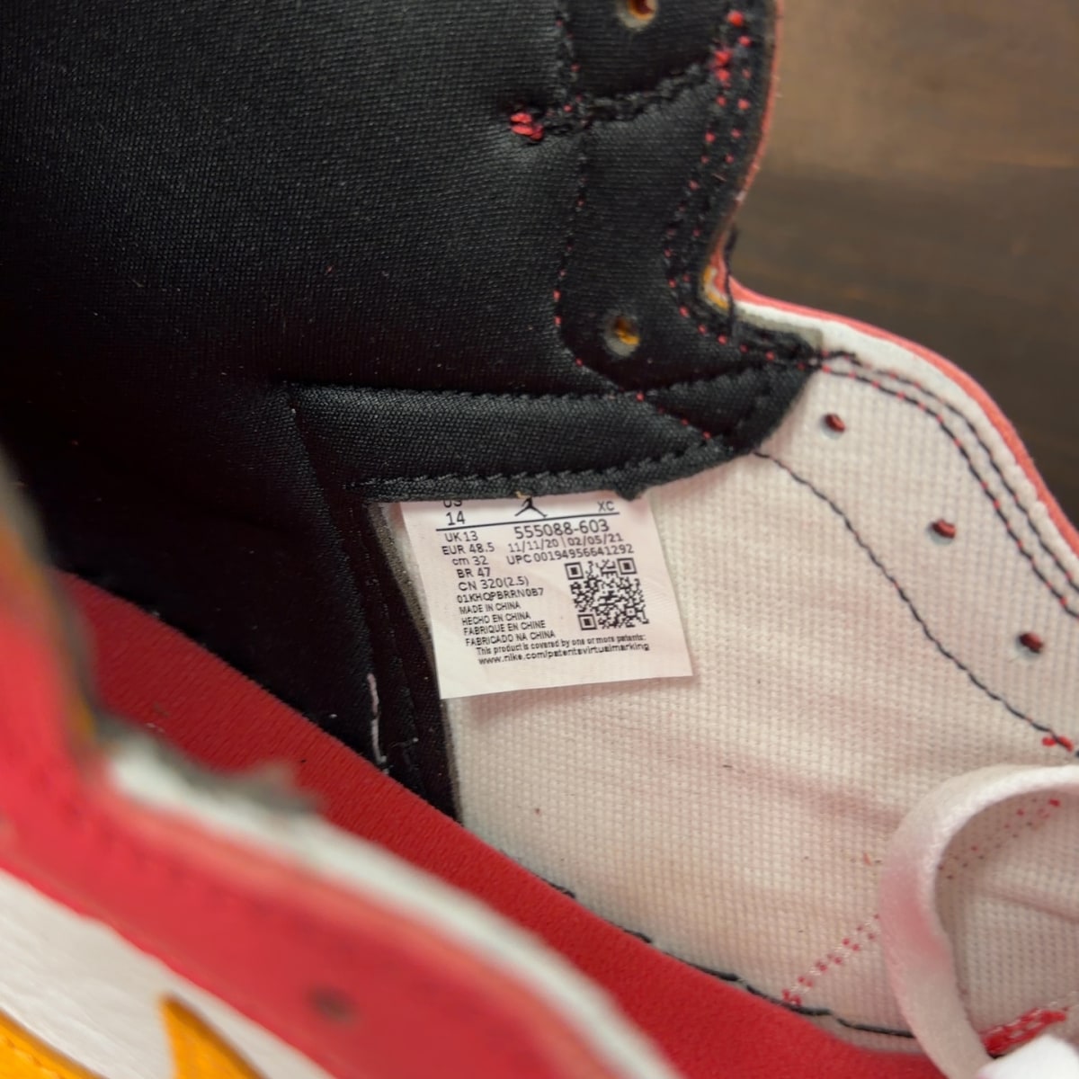 Jordan 1 Retro High OG Light Fusion Red Size 14 - Image 7