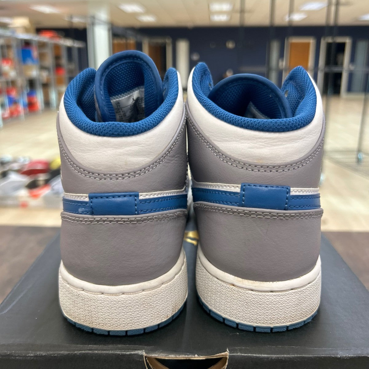 Jordan 1 Mid True Blue Cement (GS) - Image 4