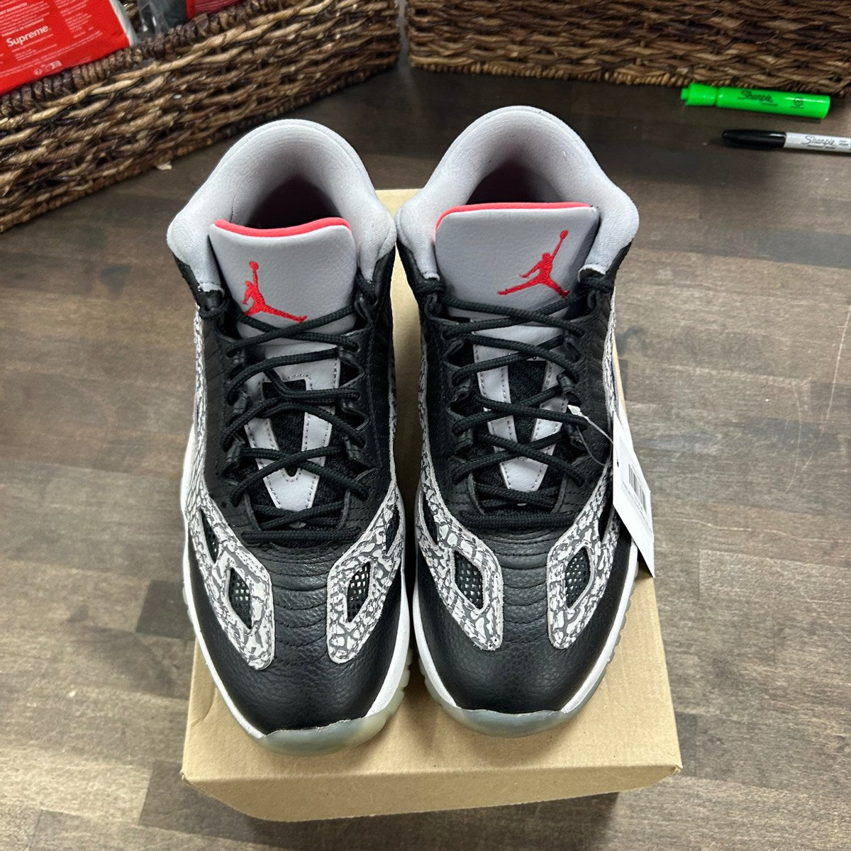 Jordan 11 Retro Low IE Black Cement Size 10.5 (Pre-Owned) - Image 2