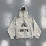Rhude Youth of America Zip Up Heather Grey Size Medium (Pre-Owned) - front