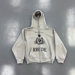 Rhude Youth of America Zip Up Heather Grey Size Medium (Pre-Owned) - front