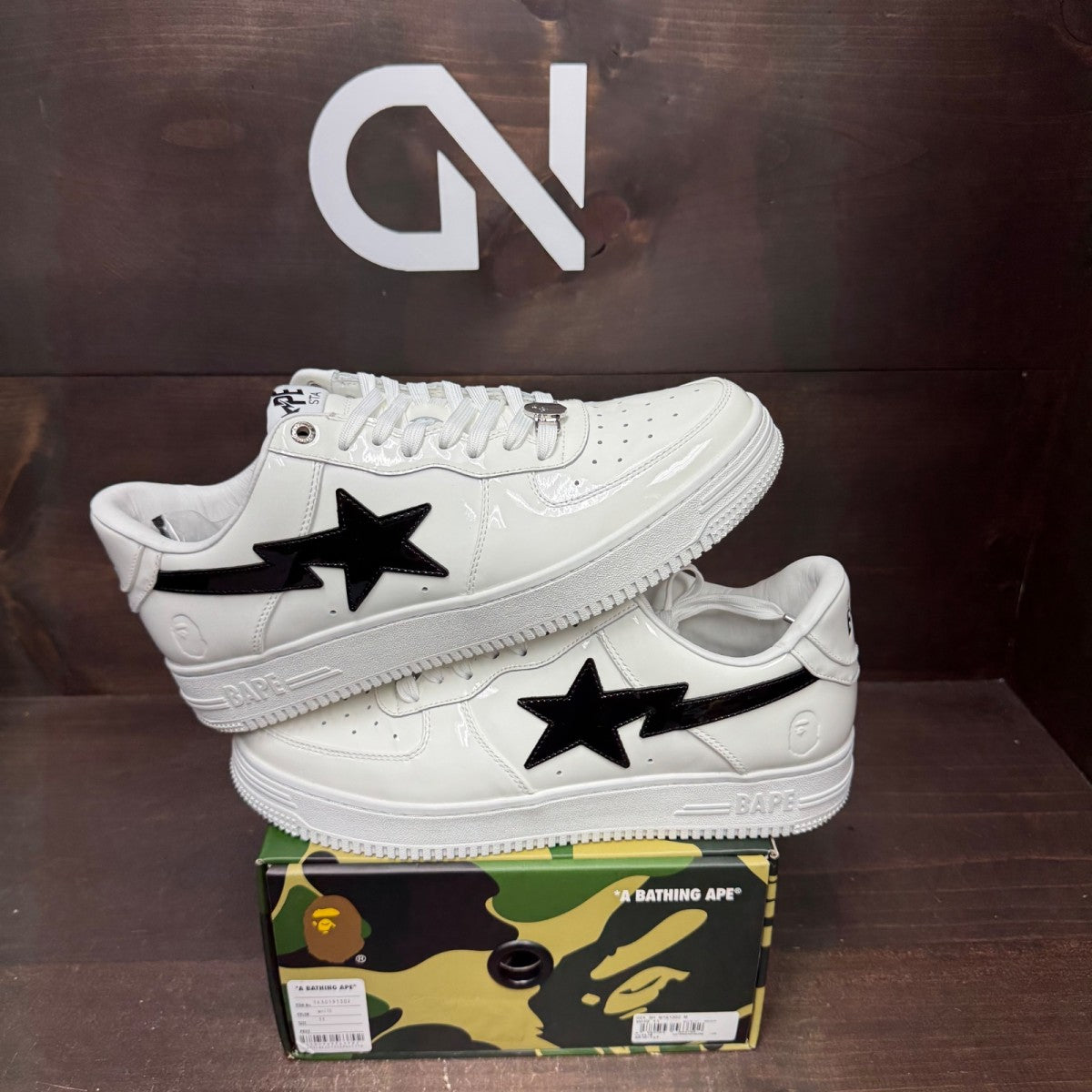 A Bathing Ape Bape Sta #2 White Patent - Image 1