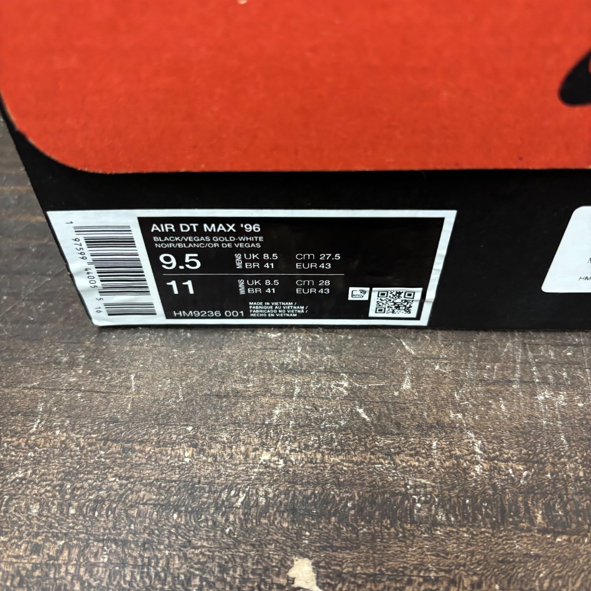 Nike Air DT Max '96 Black Vegas Gold Size 9.5 (Pre-Owned) - aux