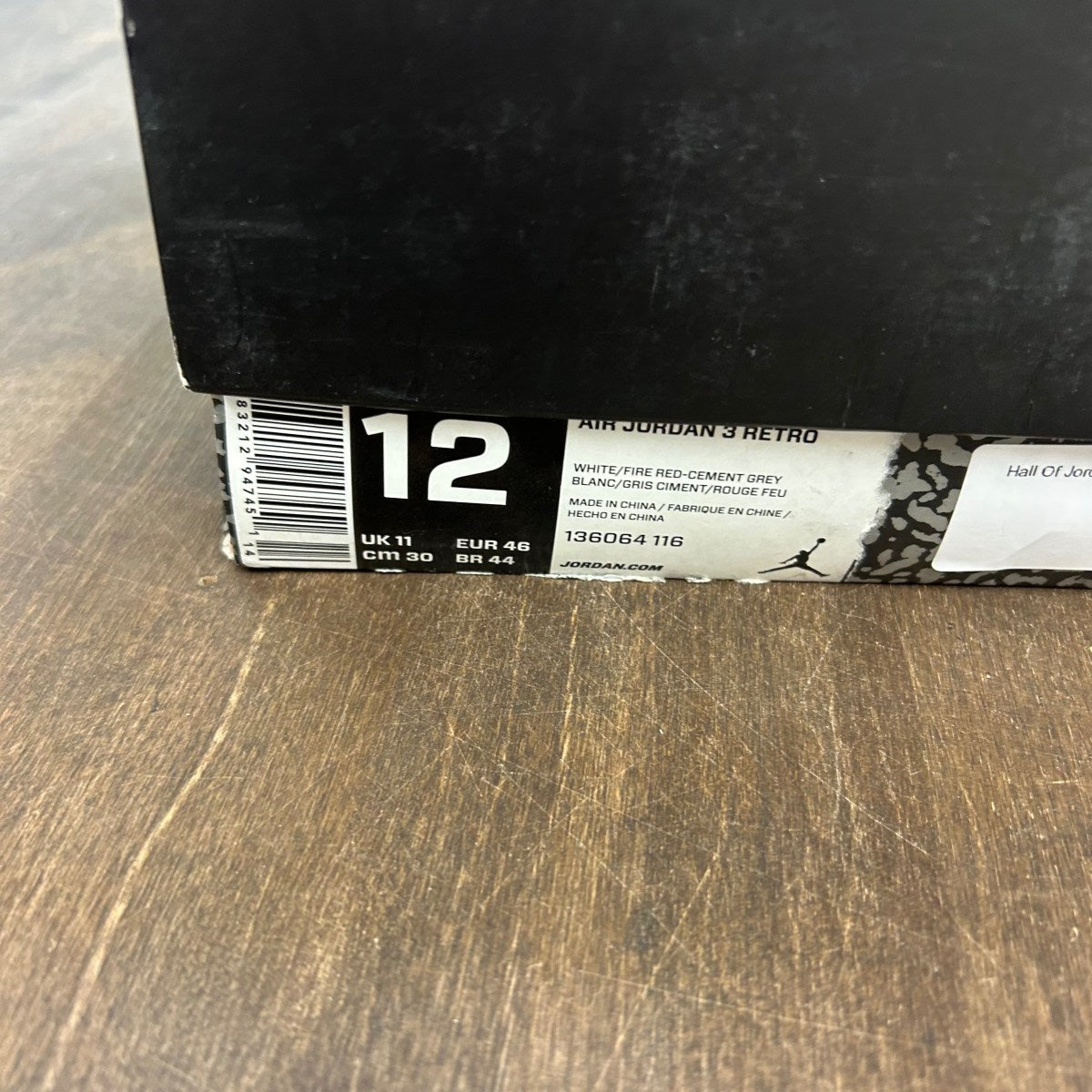 Jordan Hall Of Jordan 3 Retro (US 12) (USED) (Customized) Size 12 (Pre-Owned) - Image 6