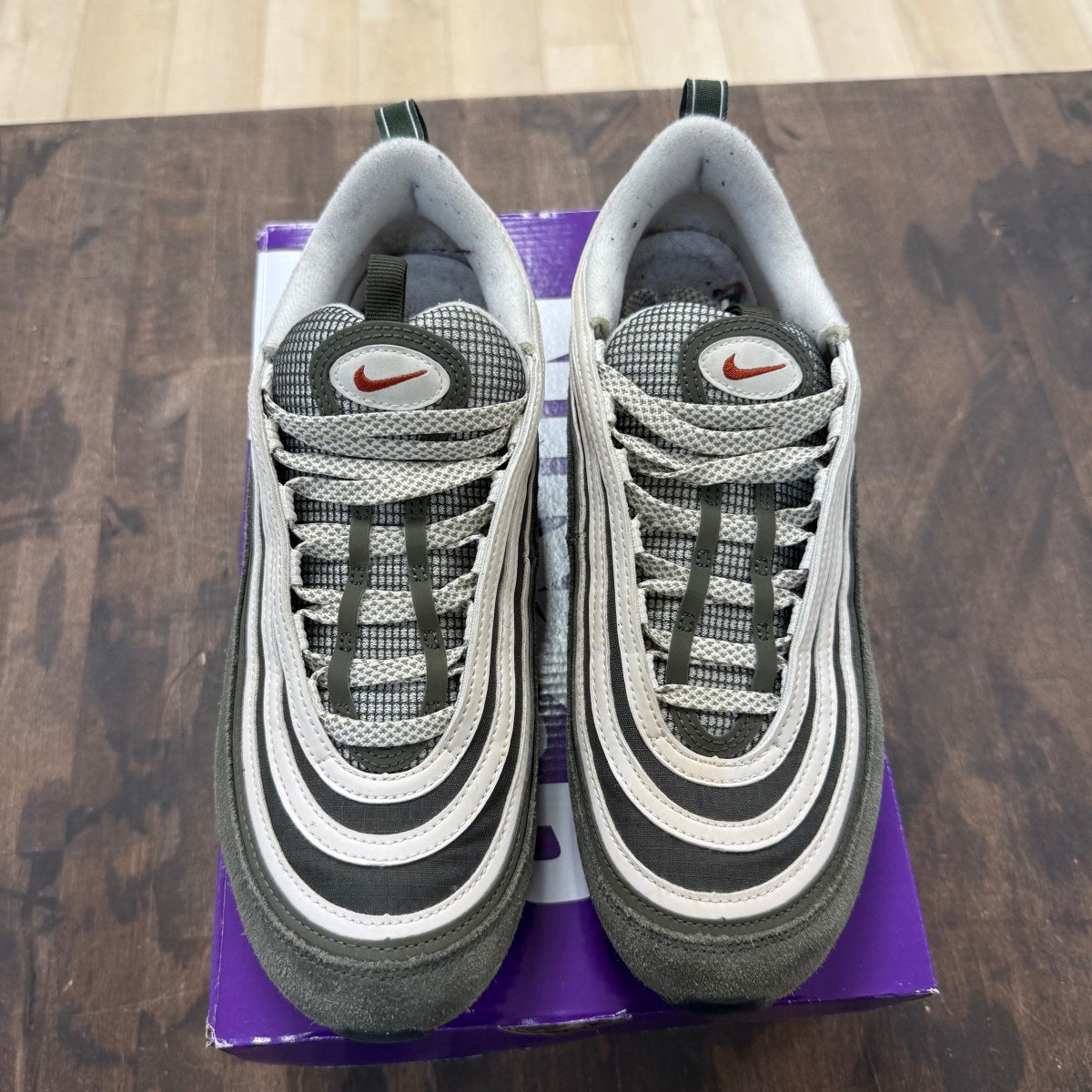 Nike Air Max 97 SE Cargo Khaki Rugged Orange Size 9.5 (Pre-Owned) - Image 2