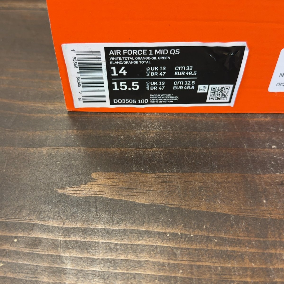 Nike Air Force 1 Mid QS Jewel Oil Green Size 14 - aux